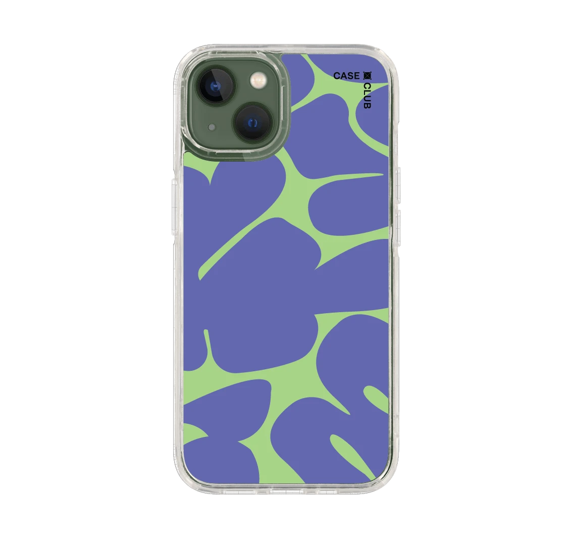 ดอกไม้สีม่วงเขียวมินิมอล